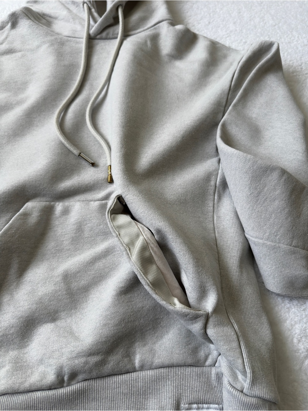 Nike Air Jordan Heavyweight Fleece Pullover Hoodie Cream Oatmeal Size Small - Picture 3 of 8